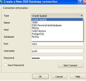 Connect QGIS to oracle spatial