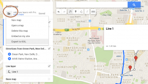 Create save Export and download KML file from Google map