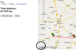measure straight line distance in google map