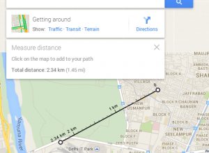 measure straight line distance in google map