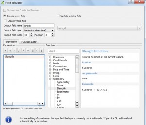 Select and calculate area, length and perimeters of features