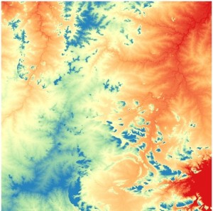 Digital Terrain Data create contour map