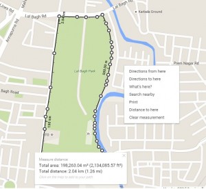 measure area in Google map