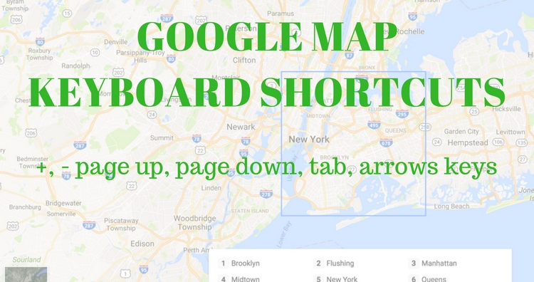 Google map new Keyboard Navigation Controls Shortcuts