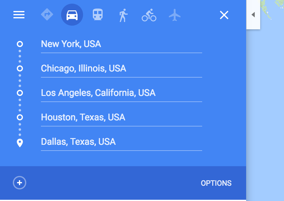 Add multiple stops in Google Map