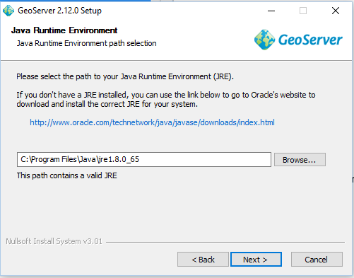 Install Geoserver in windows