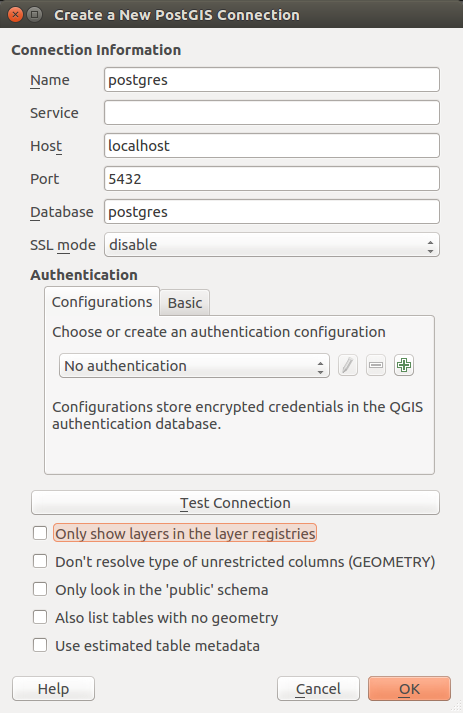 Connection between PostGIS and QGIS