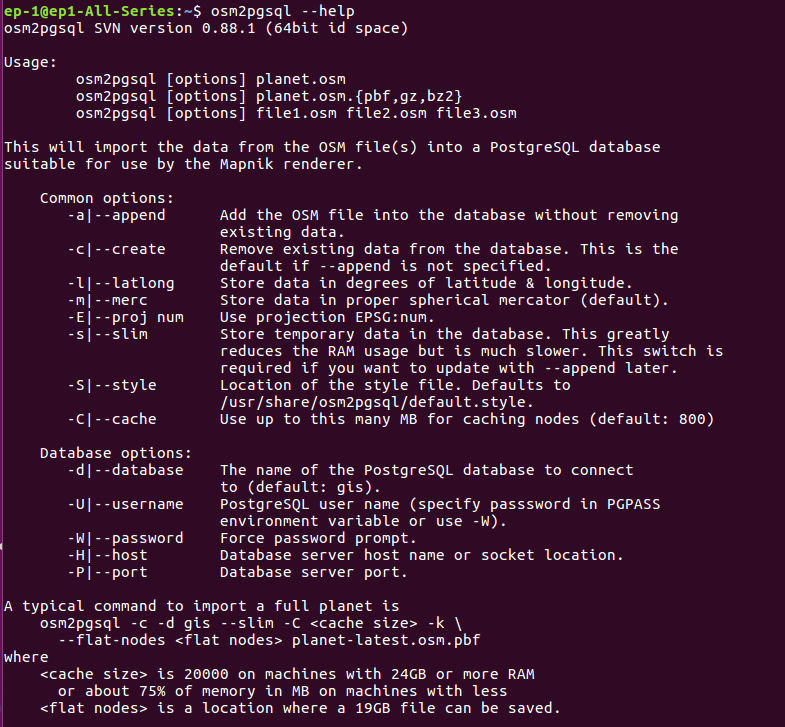 Import OSM data in Postgis- OSM2pgsql