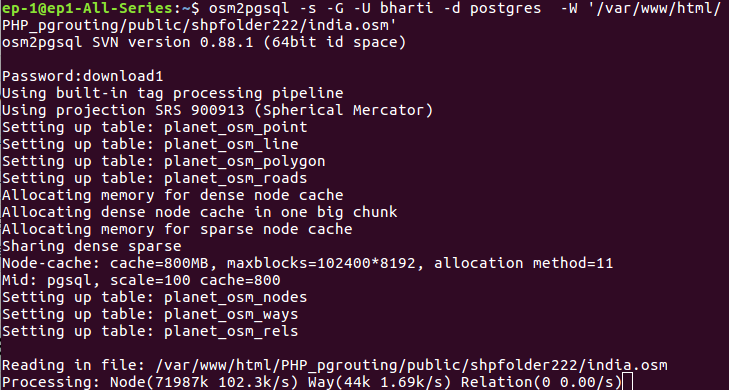 Import OSM data in Postgis- OSM2pgsql