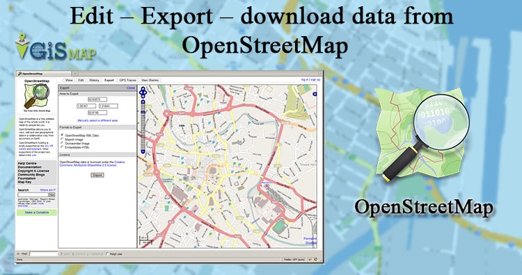Edit – Export – download data from OpenStreetMap in QGIS