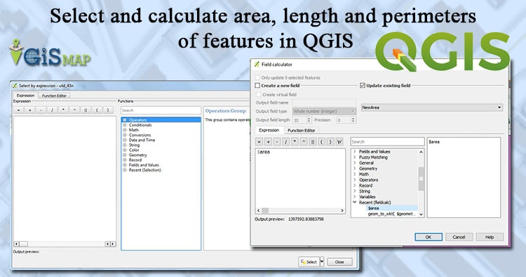 Select and calculate area, length and perimeters of features in QGIS