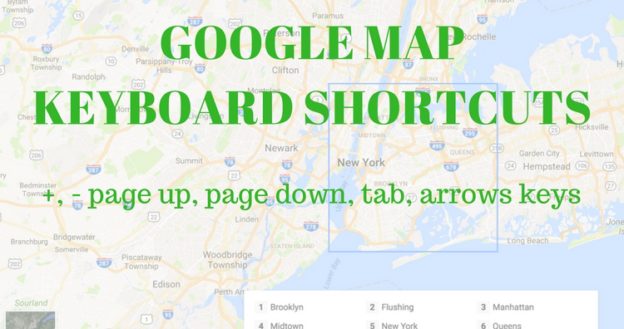 Google map new Keyboard Navigation Controls Shortcuts