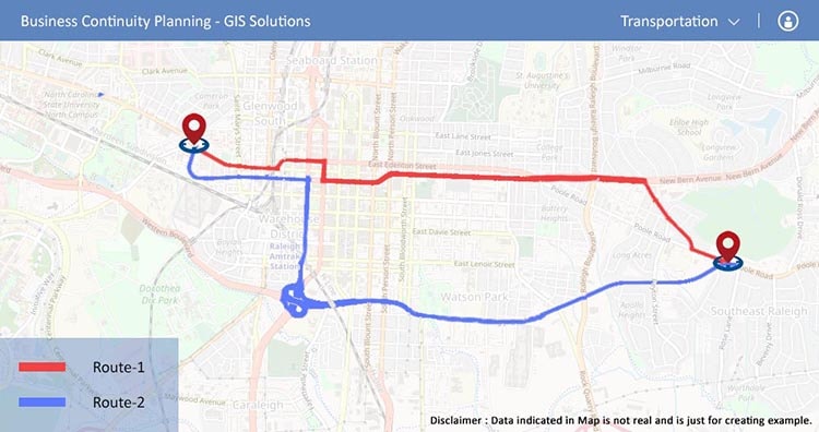 Transport - Business Continuity Planning -GIS solutions