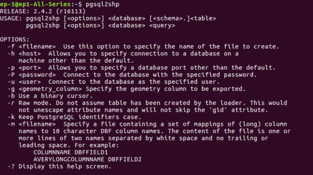 Export shapefile from postgreSQL – pgsql2shp – Command line or Php