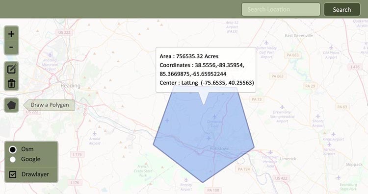 Final Result : Create and Measure Map Polygon Area