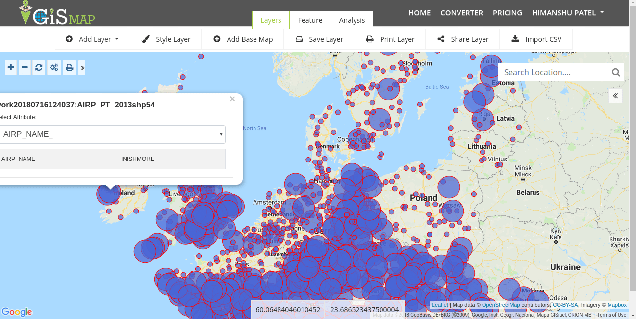 Create GIS Bubble map