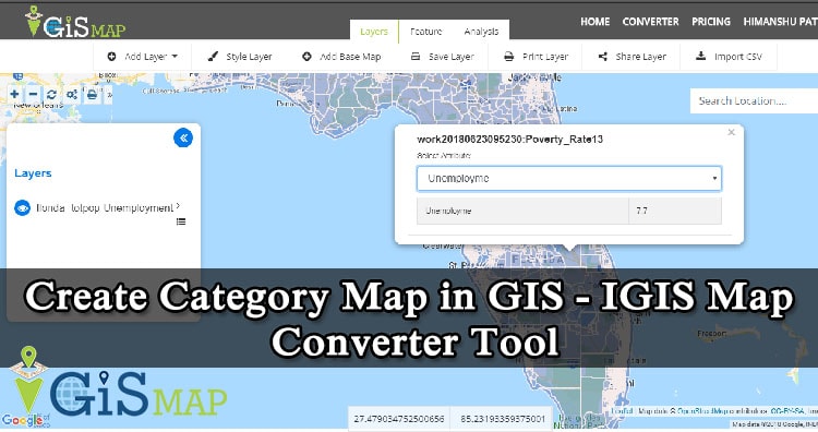 Create Category Map in GIS - IGIS Map Converter Tool