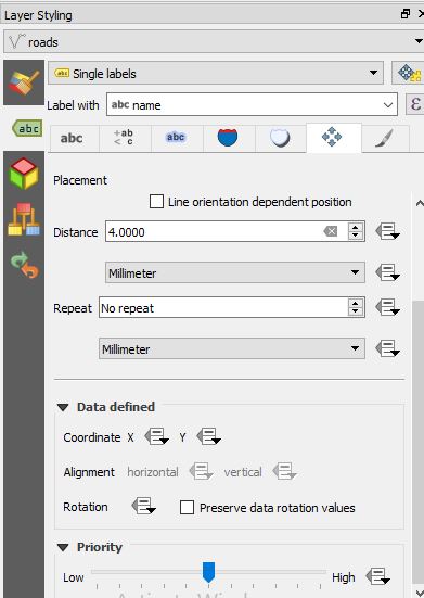 Pin/unpin labels, move labels and diagrams, resize labels of layer using QGIS 3.2.1