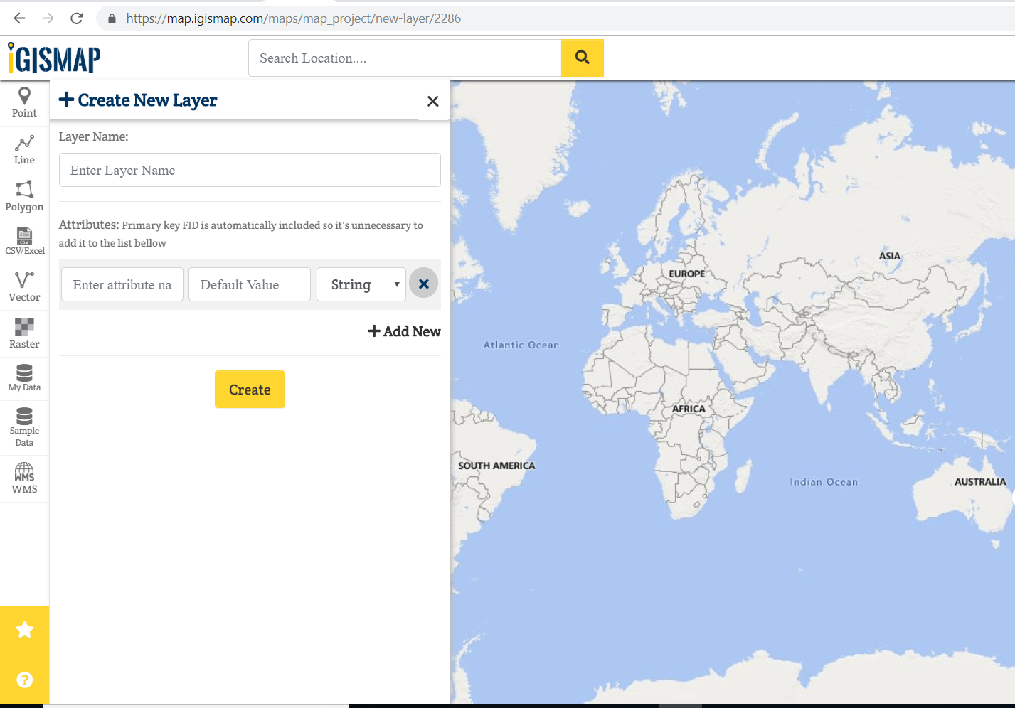 Create Map Layer - Point, Polygon, Multiline