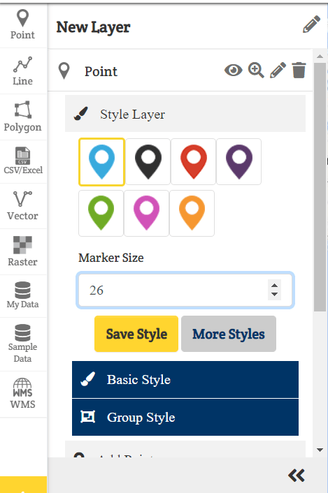 Create Map Layer - Point, Polygon, Multiline