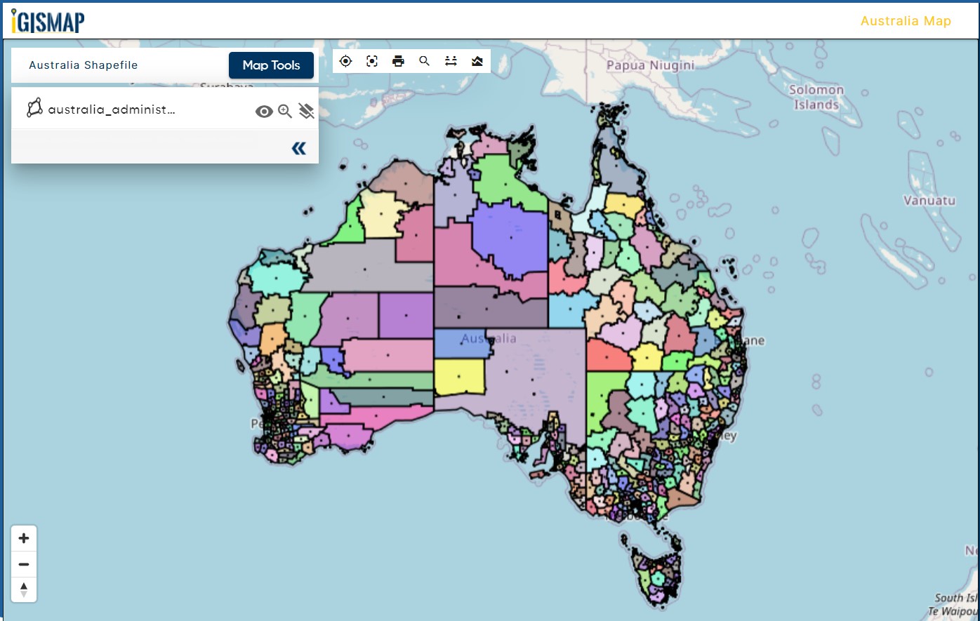 Create and Share Custom Maps - Add on Website, Social Sites Share Australia Map-