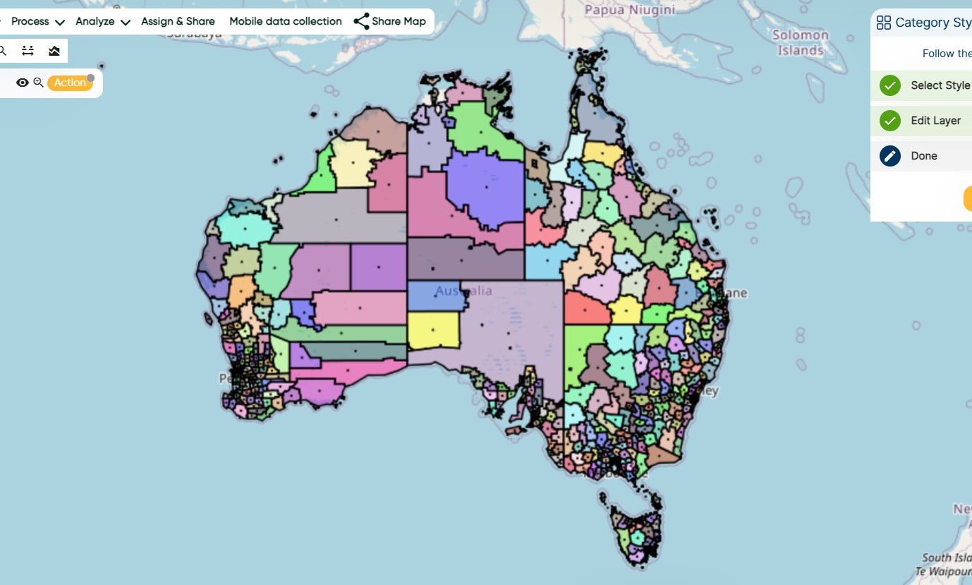 Australia Shapefile- After Editing Yor Map will look like this Amazing
