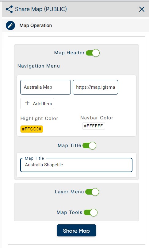 Map-Creation - Create title and share