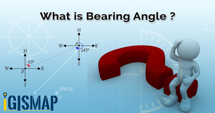 What is bearing and calculate angle between two points