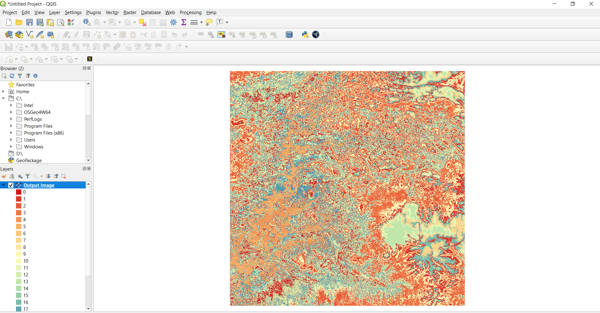 Unsupervised classification using KMeansClassification