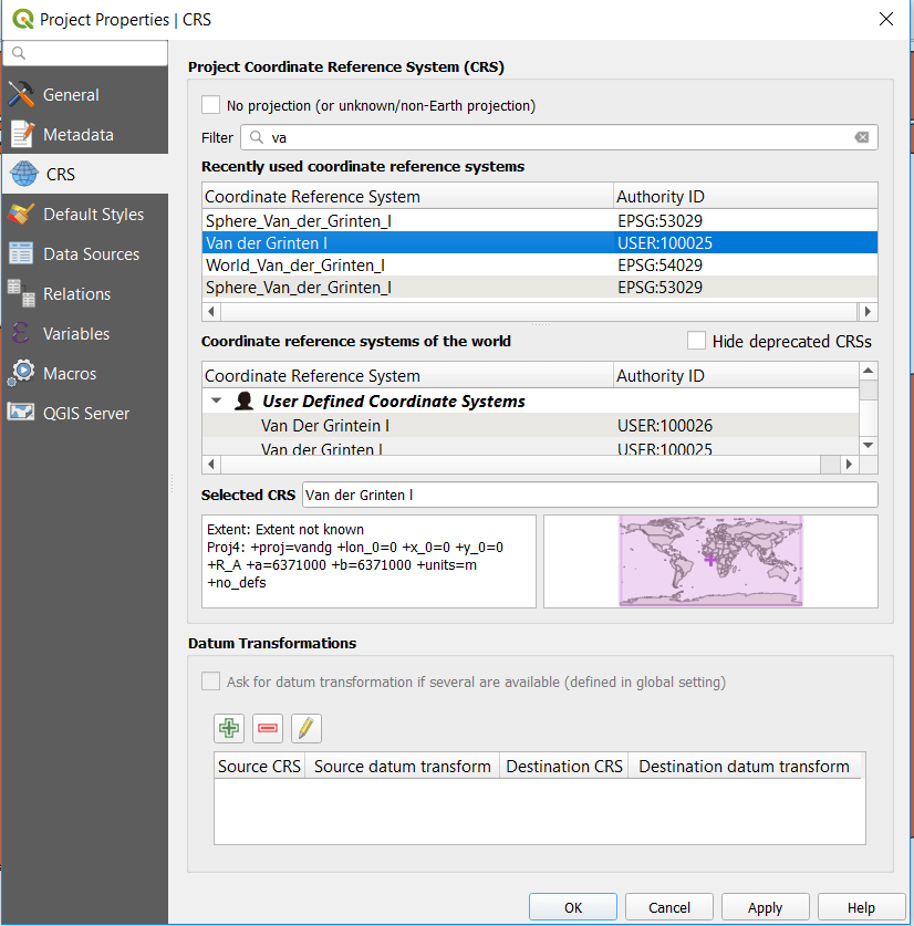 QGIS Tutorial - Vector Analysis - Create New Projection