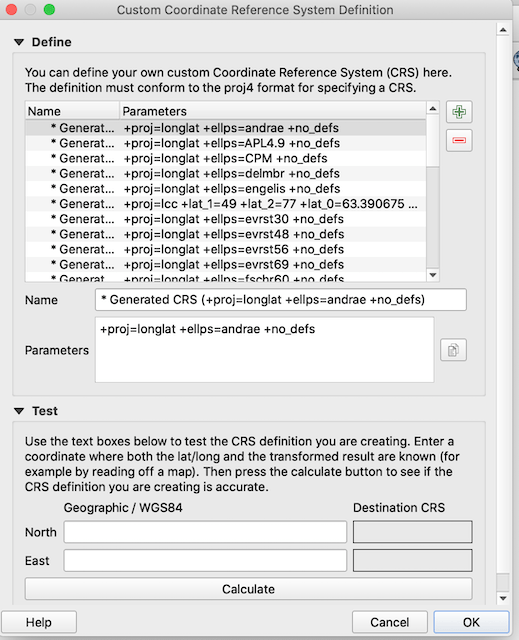Add Custom CRS projection in QGIS