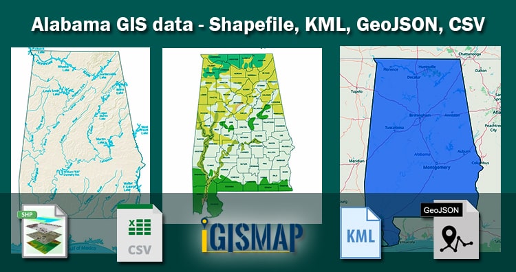 United States – Alabama GIS Data – Shapefiles, Kml, Csv, GeoJSON