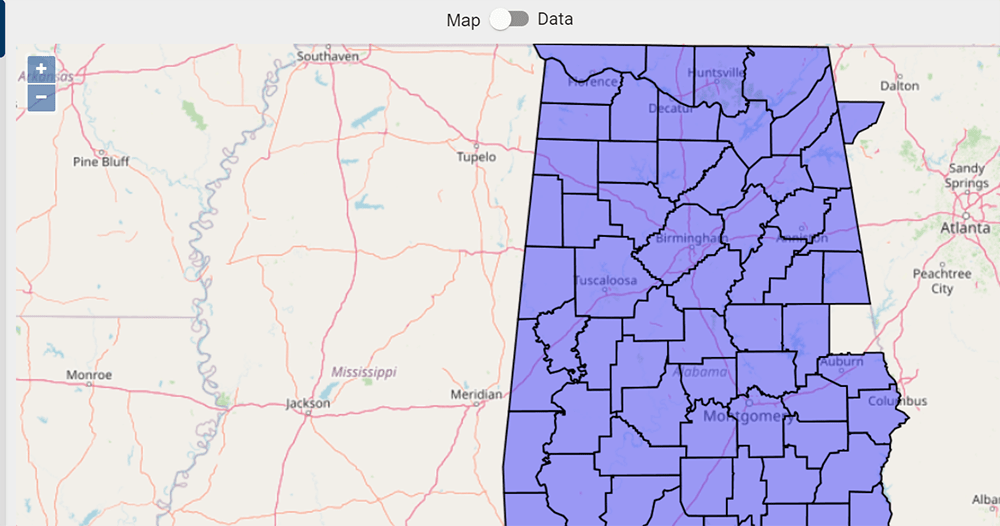 United States Alabama GIS Data Shapefiles, Kml, Csv, GeoJSON
