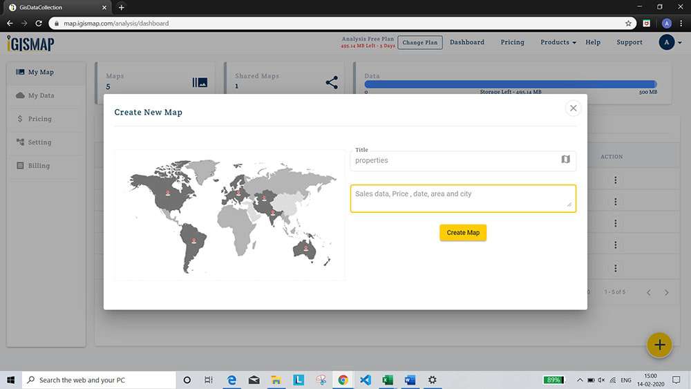 create a map with CSV or Excel