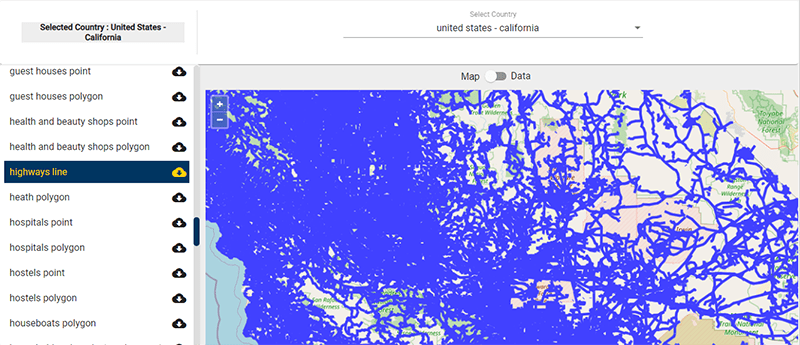 California GIS data - shapefile
