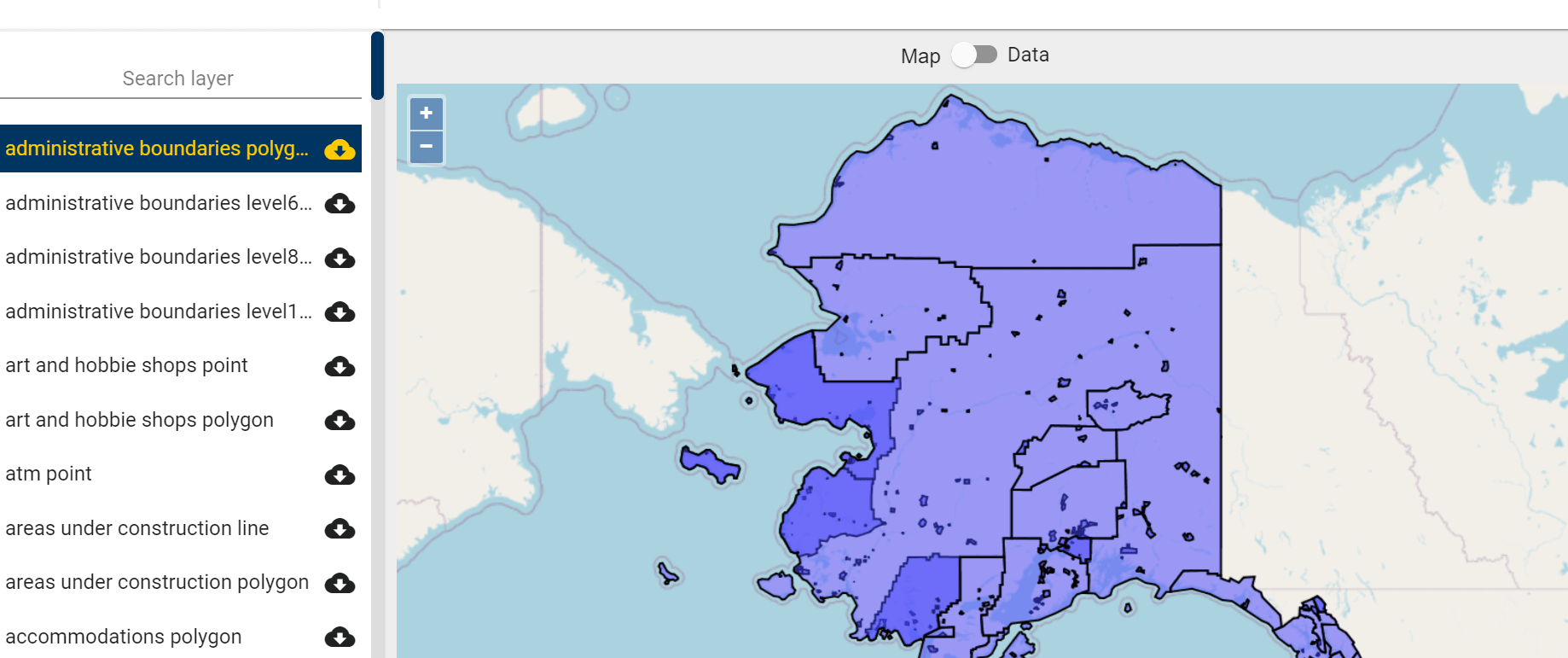 Alaska GIS data Shapefile, Kml, Administrative boundary, Boroughs