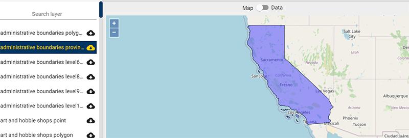 California GIS data - shapefile