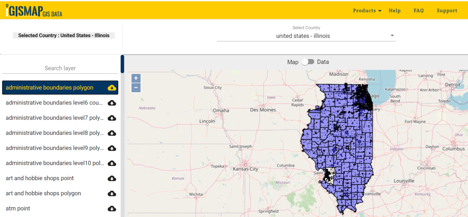 Download Illinois Counties GIS data United States Railway, Highway line
