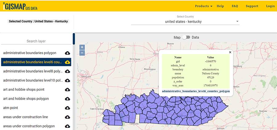 Daviess County Ky Gis Download Kentucky State Gis Maps - Boundary, Counties, Rail, Highway -