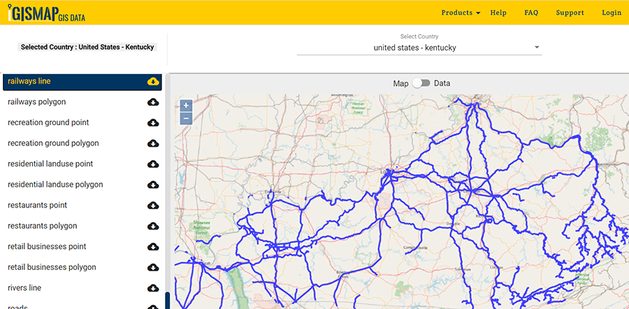 Daviess County Ky Gis Download Kentucky State Gis Maps - Boundary, Counties, Rail, Highway -