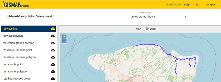 The United States - Hawaii Gis Data
