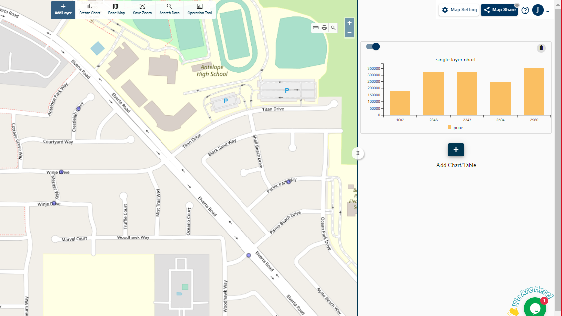 Bar Chart in map