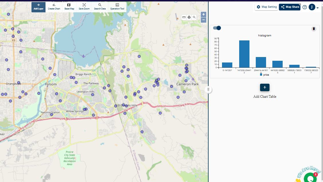 Histogram Graph in Map