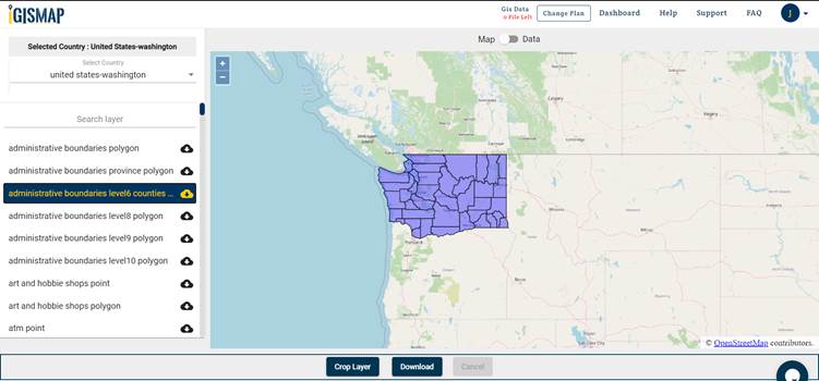 download Washington shapefile