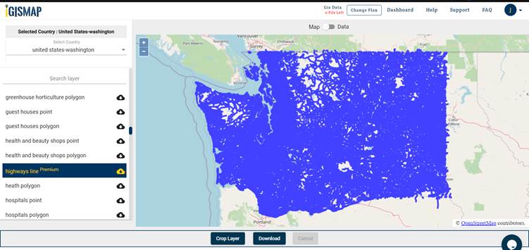 download Washington shapefile