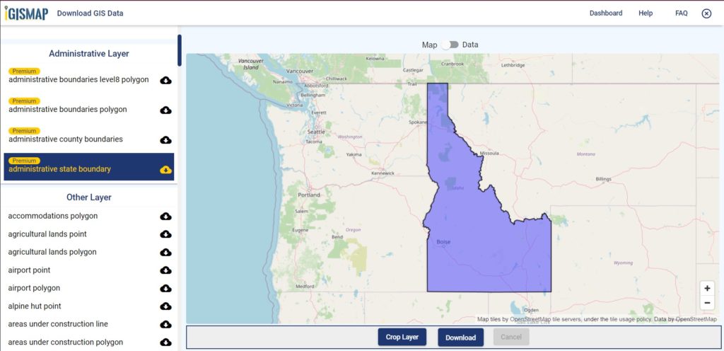 Fremont County Gis Idaho Download United States - Idaho Counties Shapefile, Highway, Railway Line -
