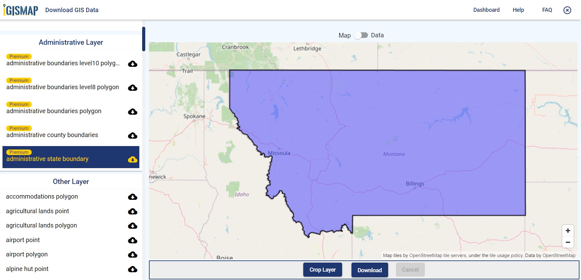 Carbon County Mt Gis Download Montana State Gis Data - County, Rail, Highway Shapefile -