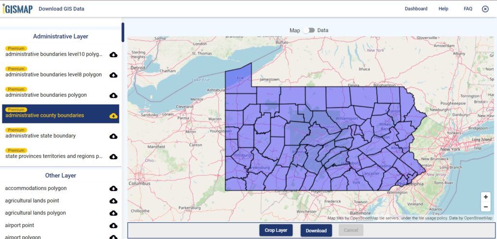 Warren County Indiana Gis Download Pennsylvania State Gis Maps – Boundary, Counties, Rail, Highway -