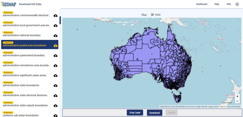 Australia GIS Data - Postal Area Boundaries