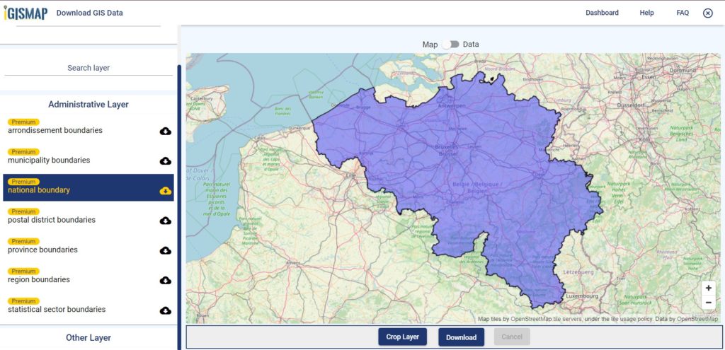 Belgium GIS Data - National Boundary